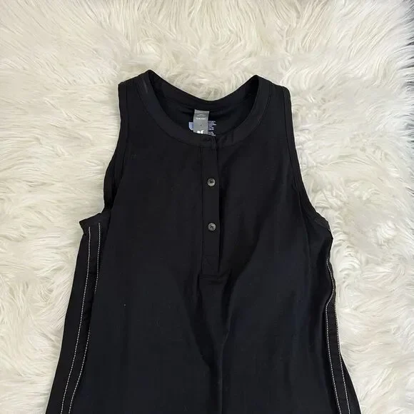 SheFit Womens The Sheila Shift Bra Dress Size 1 XS Black Modal Henley Preppy - Picture 5 of 9